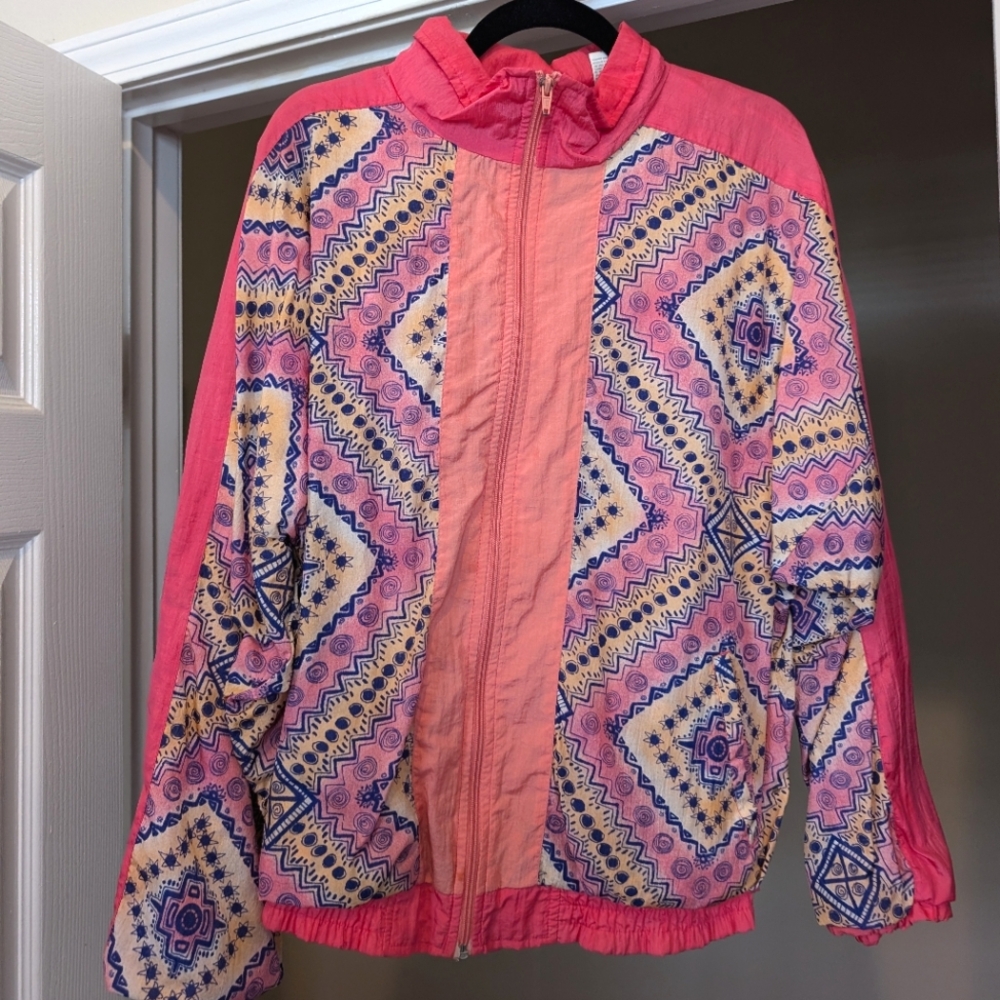 Colorful Pink Vintage Akita Wear Wind Jacket